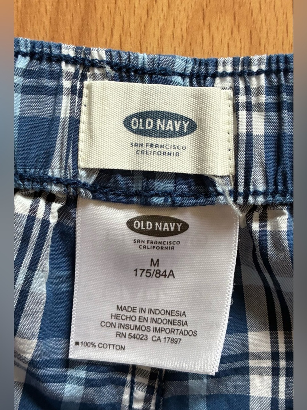 Old Navy Blue White Plaid Print Breathable Boxer Briefs Mens Sz M - Picture 4 of 8